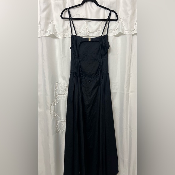 NWT Abercrombie & Fitch Black Dipped Waist Sweetheart Maxi Dress—Size LP - Picture 6 of 11
